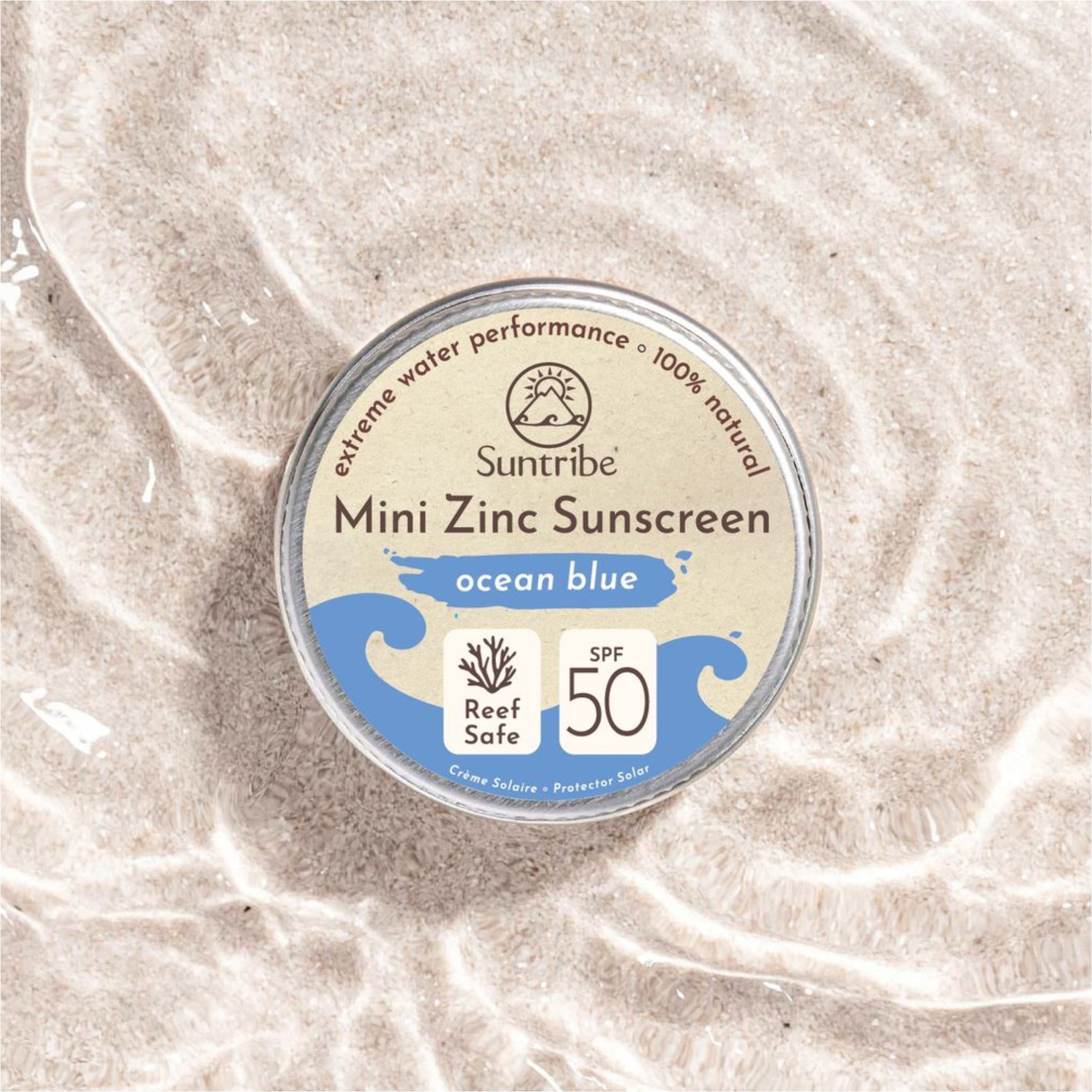2026 Suntribe Organic Mineral Mini Zinc Tin SPF 50 STZTM - Ocean Blue